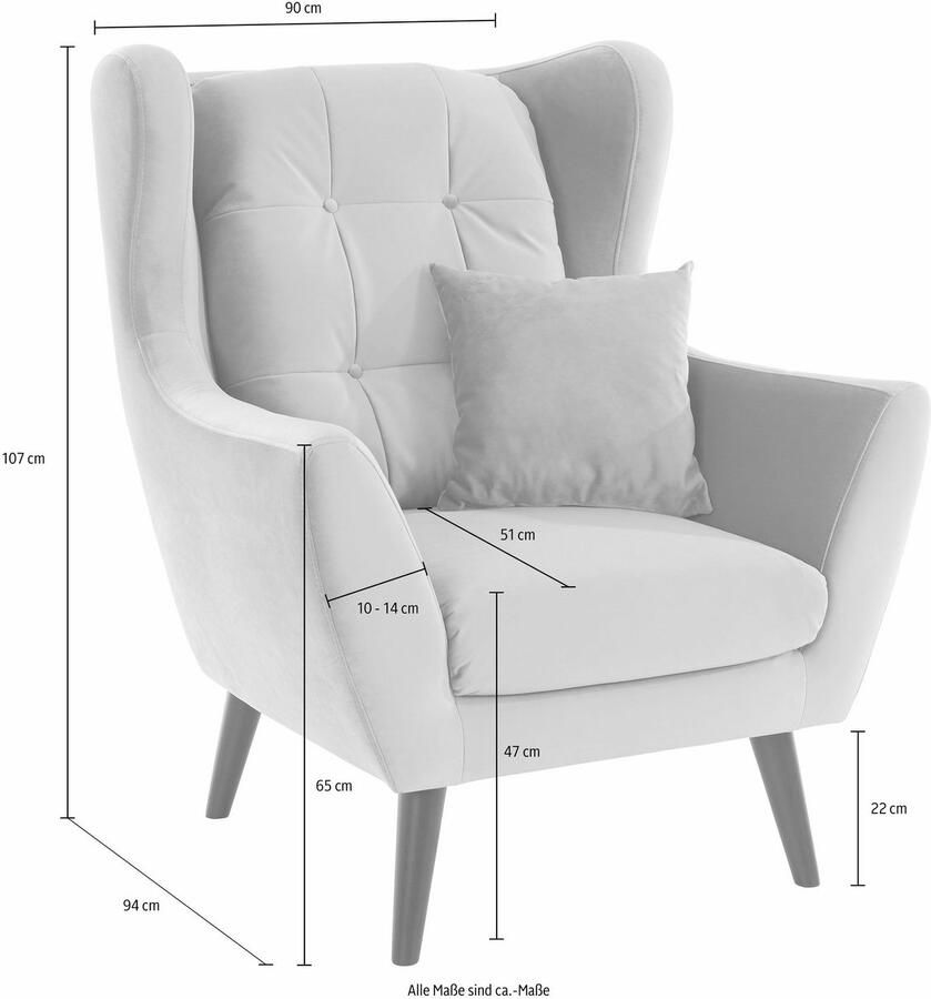 Andas Oorfauteuil Hemmink stoel loungestoel (set)