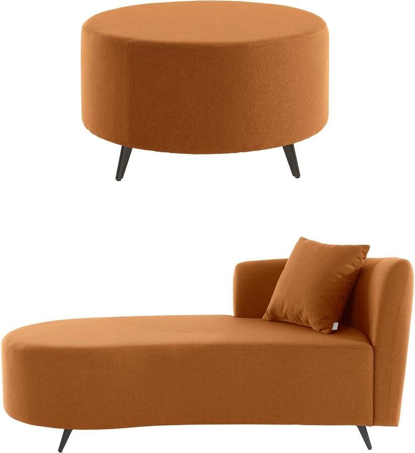 Andas Récamier Hulby naar keuze met en zonder hocker en armleuning links of rechts