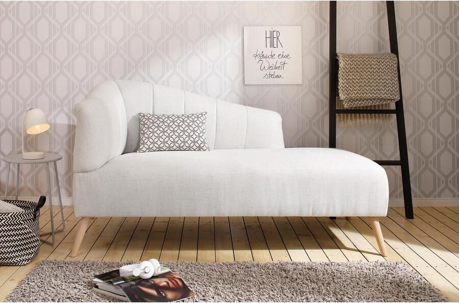 OTTO Récamier Lucy chaise longue met massief houten poten en stiksels - Foto 5