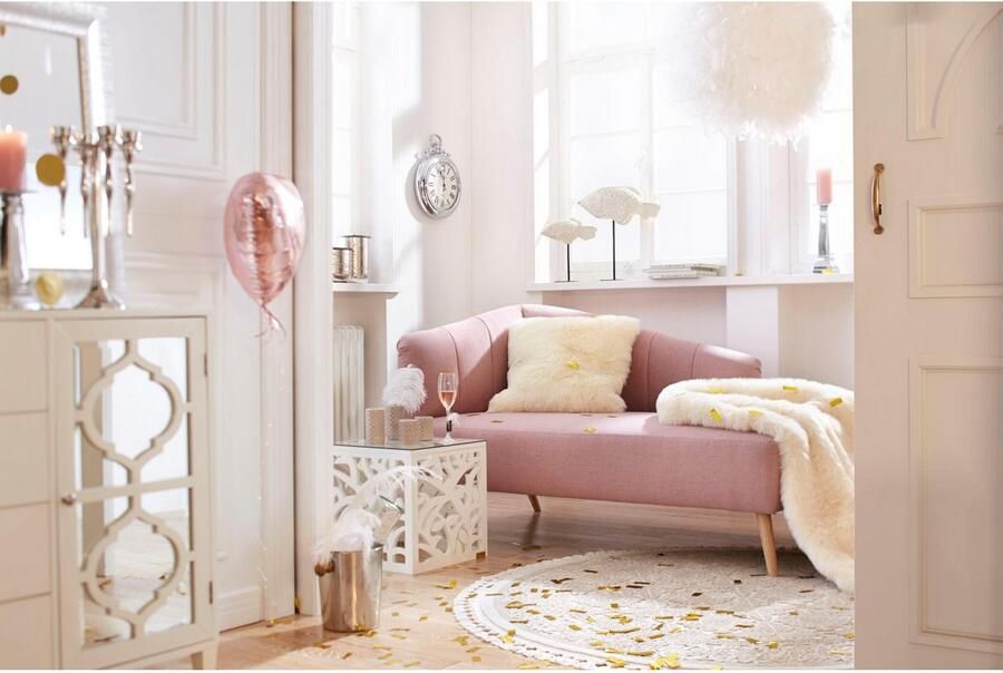 OTTO Récamier Lucy chaise longue met massief houten poten en stiksels - Foto 4