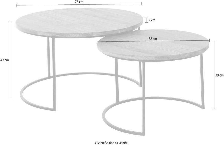Andas Salontafel Caprinus gemaakt van massief eiken - Foto 4