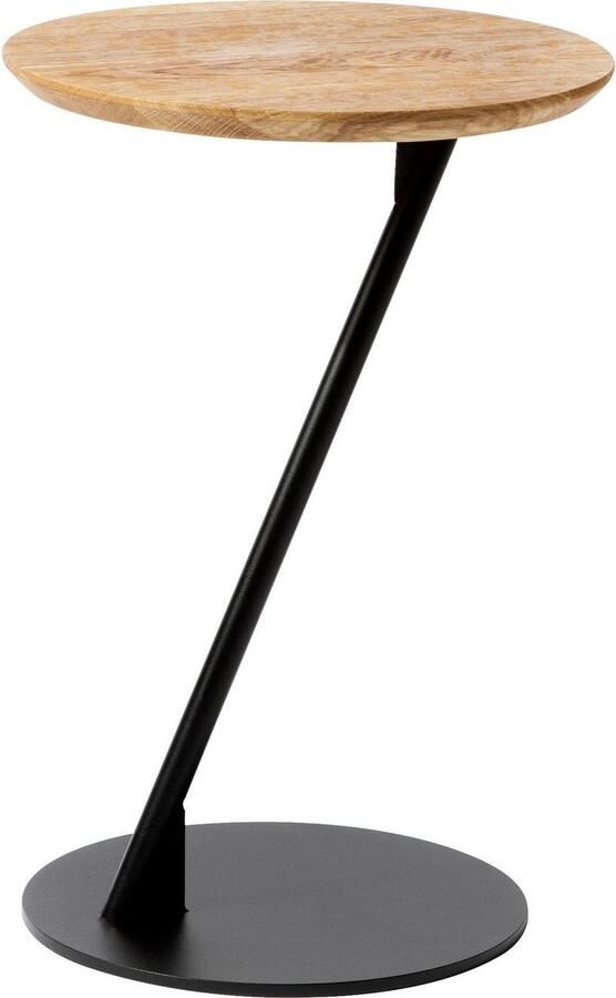 Andas Salontafel Kurikka Tafelblad van massief eiken onderstel van metaal - Foto 4