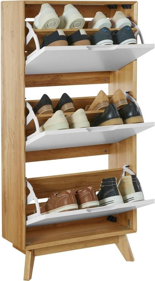 Andas Schoenenkast Pandrup met 3 kleppen ca. 5 paar schoenen per klep hoogte 125 cm - Foto 5