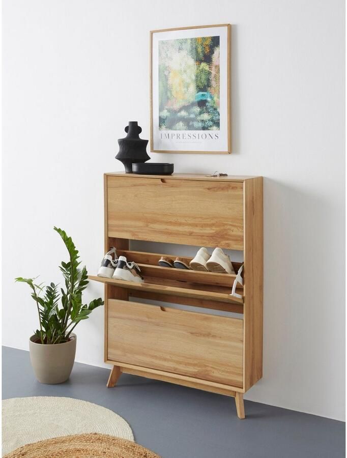 Andas Schoenenkast Pandrup met 3 kleppen ca. 8 paar schoenen per klep hoogte 125 cm