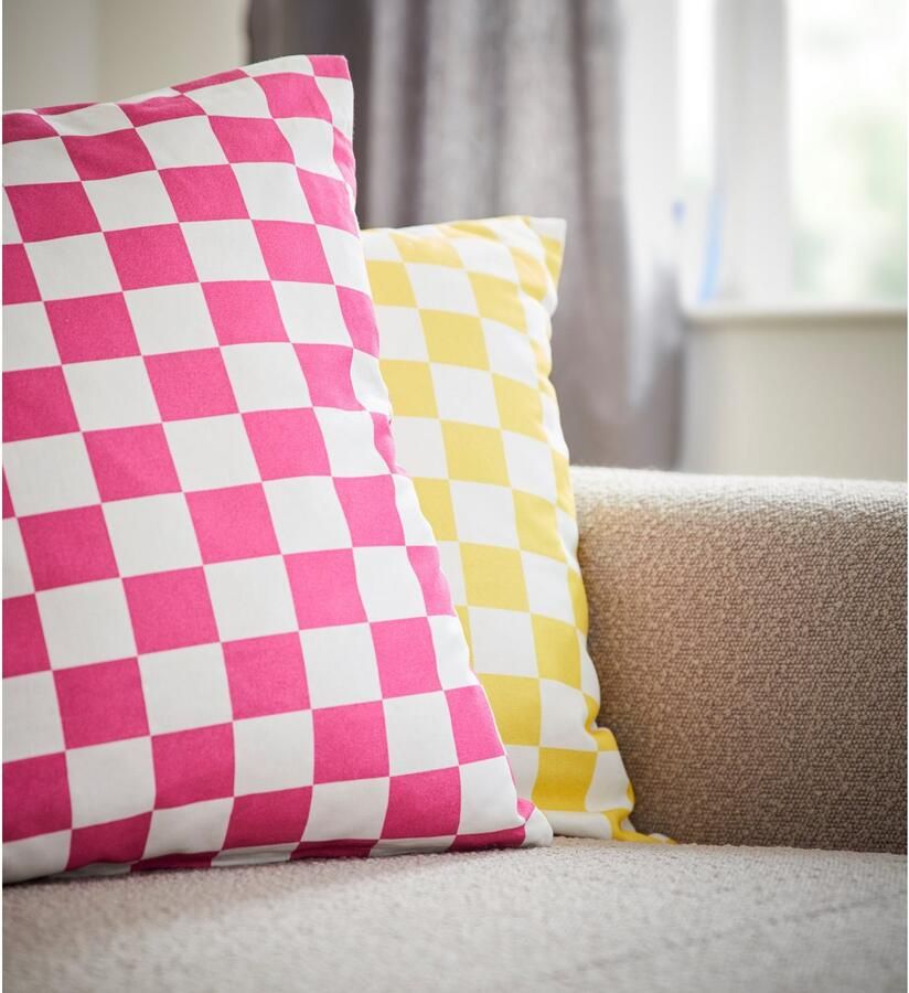 Andas Sierkussen Milo Kussenovertrekken set van 2 50x50 cm zonder vulling met een moderne ruit (2 stuks) - Foto 4