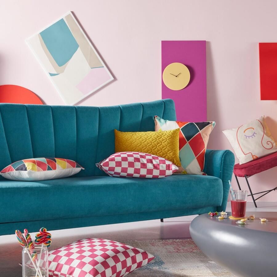 Andas Sierkussen Milo Kussenovertrekken set van 2 50x50 cm zonder vulling met een moderne ruit (2 stuks) - Foto 3