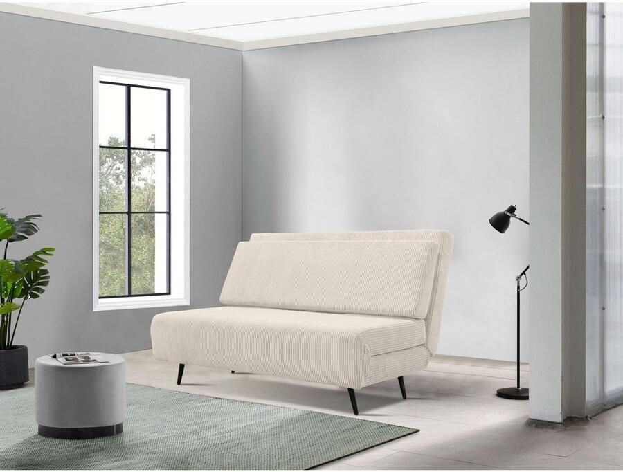 Andas Slaapbank LINNEA Daybed met opklapbaar ligoppervlak in geweven stof velours corduroy