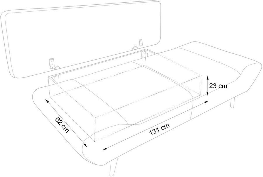 Andas Slaapbank Segmon simpel in een comfortabel te bed veranderen inclusief bedkist - Foto 3