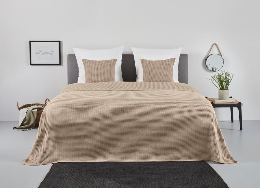 Andas Sprei Greta in wafelpiqué-look vele kleuren beschikbaar deken vanaf 150x250 cm - Foto 4