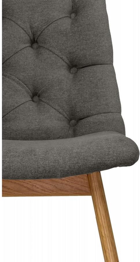 Andas Stoel met 4 poten Ramon met massief houten poten verschillende stoffen en kleuren (set 2 stuks) - Foto 4