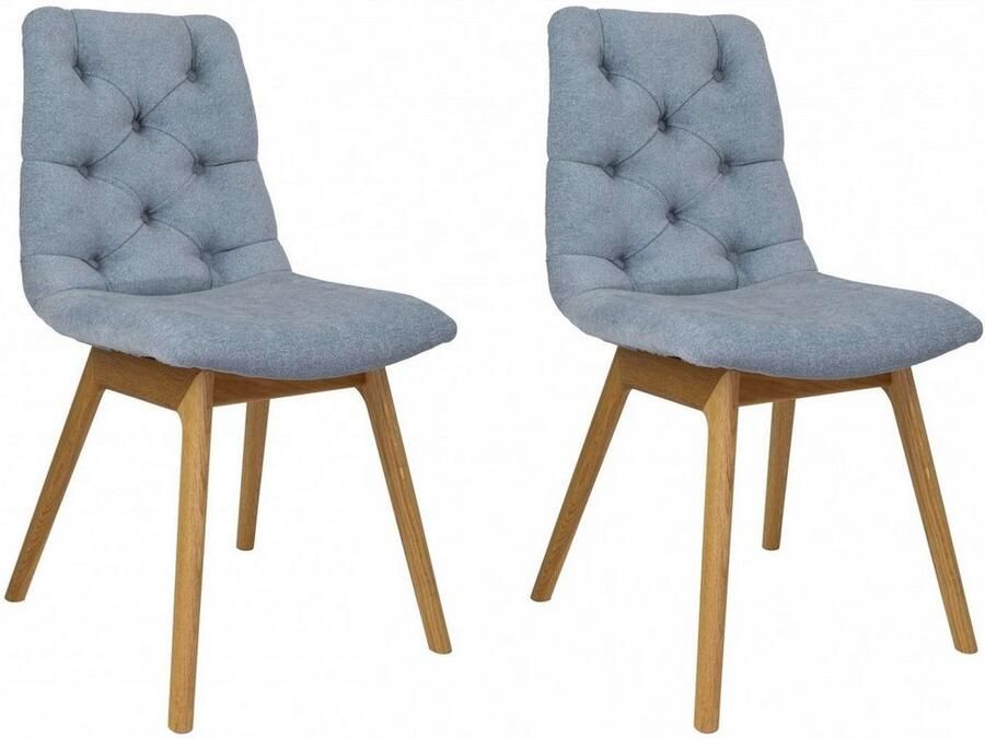 Andas Stoel met 4 poten Ramon met massief houten poten verschillende stoffen en kleuren (set 2 stuks)