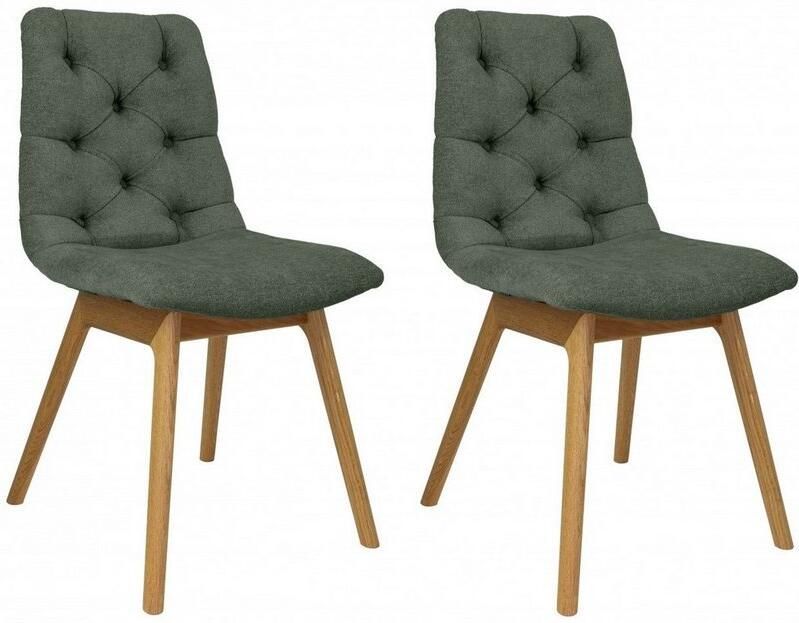 Andas Stoel met 4 poten Ramon met massief houten poten verschillende stoffen en kleuren (set 2 stuks)