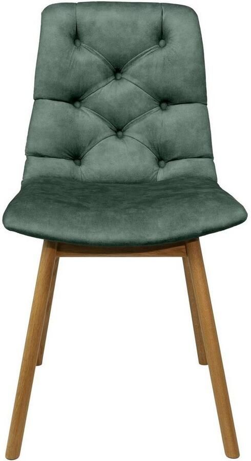 Andas Stoel met 4 poten Ramon met massief houten poten verschillende stoffen en kleuren (set 2 stuks) - Foto 3