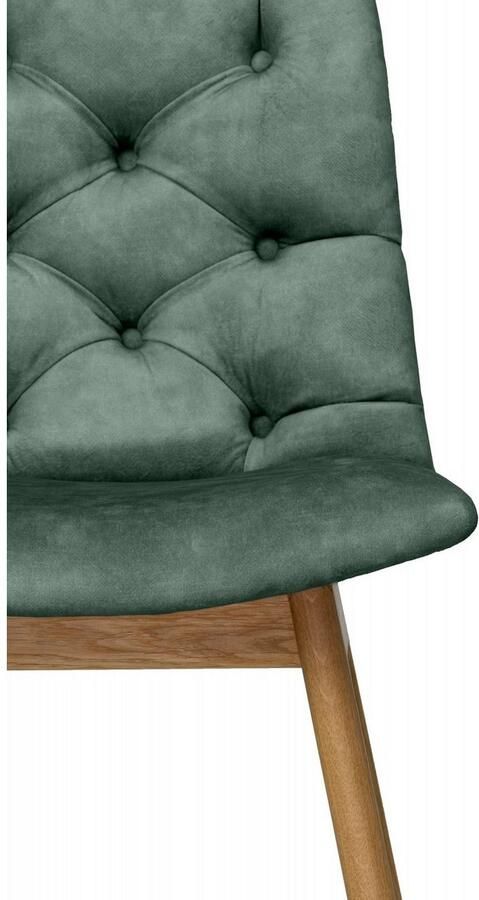 Andas Stoel met 4 poten Ramon met massief houten poten verschillende stoffen en kleuren (set 2 stuks) - Foto 4