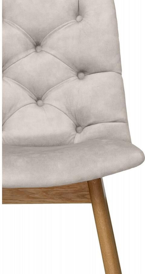 Andas Stoel met 4 poten Ramon met massief houten poten verschillende stoffen en kleuren (set 2 stuks) - Foto 4