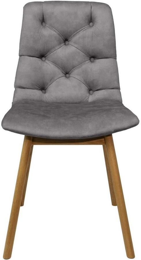 Andas Stoel met 4 poten Ramon met massief houten poten verschillende stoffen en kleuren (set 2 stuks) - Foto 3