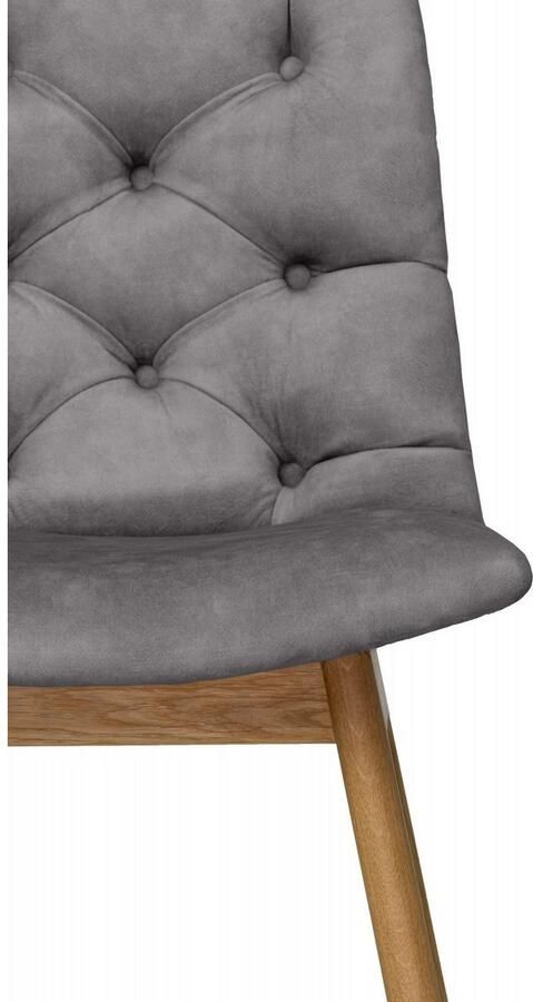 Andas Stoel met 4 poten Ramon met massief houten poten verschillende stoffen en kleuren (set 2 stuks) - Foto 4