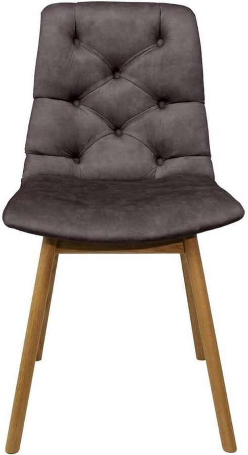 Andas Stoel met 4 poten Ramon met massief houten poten verschillende stoffen en kleuren (set 2 stuks) - Foto 3