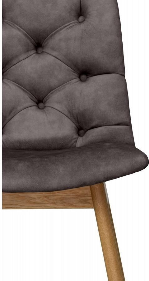 Andas Stoel met 4 poten Ramon met massief houten poten verschillende stoffen en kleuren (set 2 stuks) - Foto 4