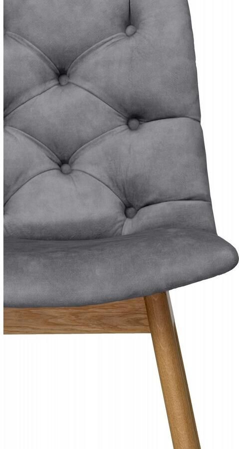 Andas Stoel met 4 poten Ramon met massief houten poten verschillende stoffen en kleuren (set 2 stuks) - Foto 4