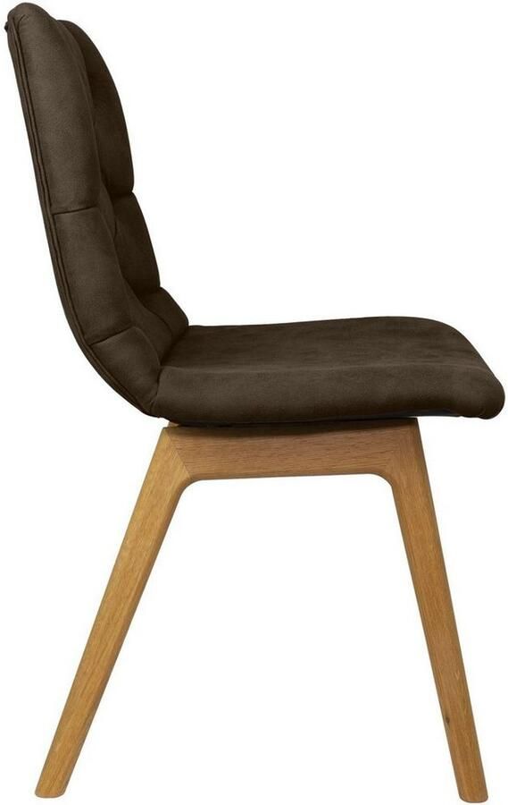 Andas Stoel met 4 poten Ramon met massief houten poten verschillende stoffen en kleuren (set 2 stuks)