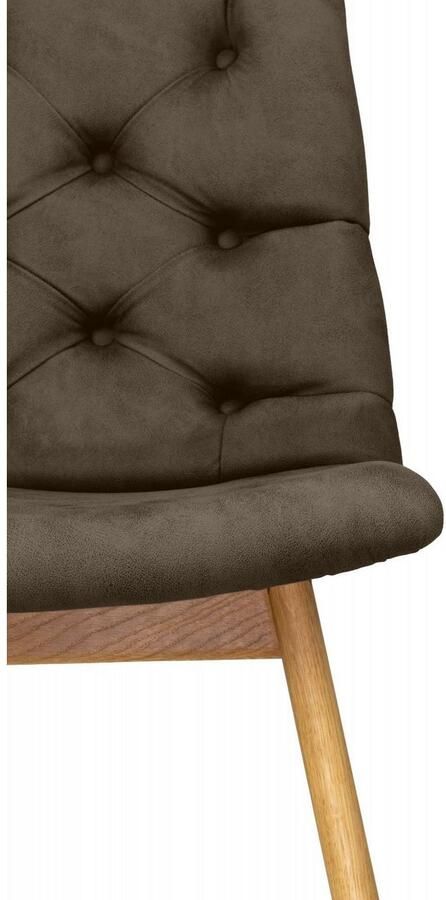 Andas Stoel met 4 poten Ramon met massief houten poten verschillende stoffen en kleuren (set 2 stuks) - Foto 5