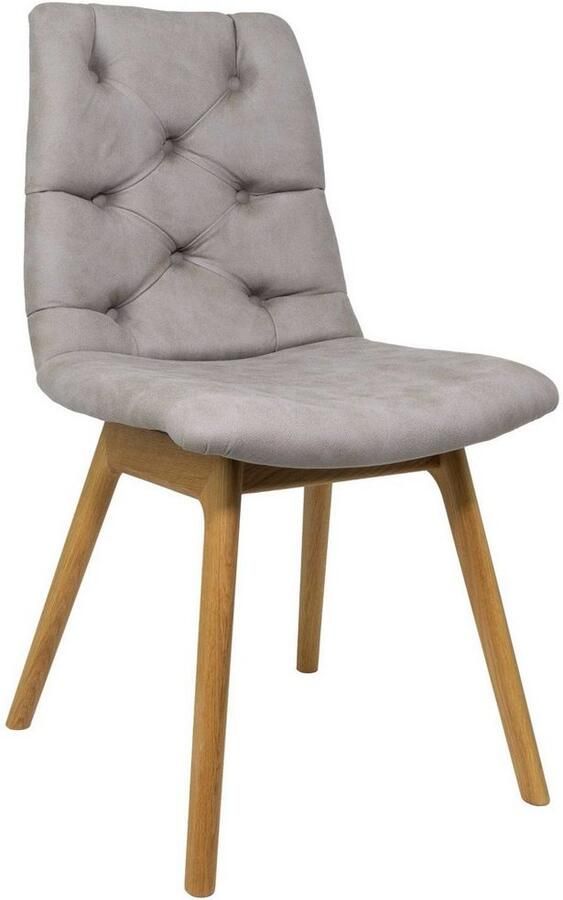 Andas Stoel met 4 poten Ramon met massief houten poten verschillende stoffen en kleuren (set 2 stuks) - Foto 2