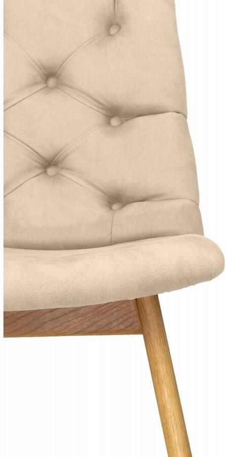 Andas Stoel met 4 poten Ramon met massief houten poten verschillende stoffen en kleuren (set 2 stuks) - Foto 5