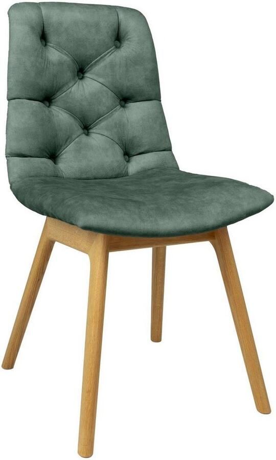 Andas Stoel met 4 poten Ramon met massief houten poten verschillende stoffen en kleuren (set 2 stuks) - Foto 2