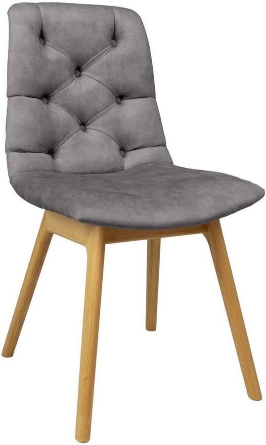 Andas Stoel met 4 poten Ramon met massief houten poten verschillende stoffen en kleuren (set 2 stuks) - Foto 2