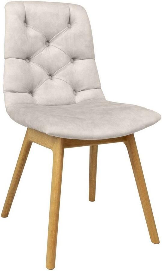 Andas Stoel met 4 poten Ramon met massief houten poten verschillende stoffen en kleuren (set 2 stuks) - Foto 2