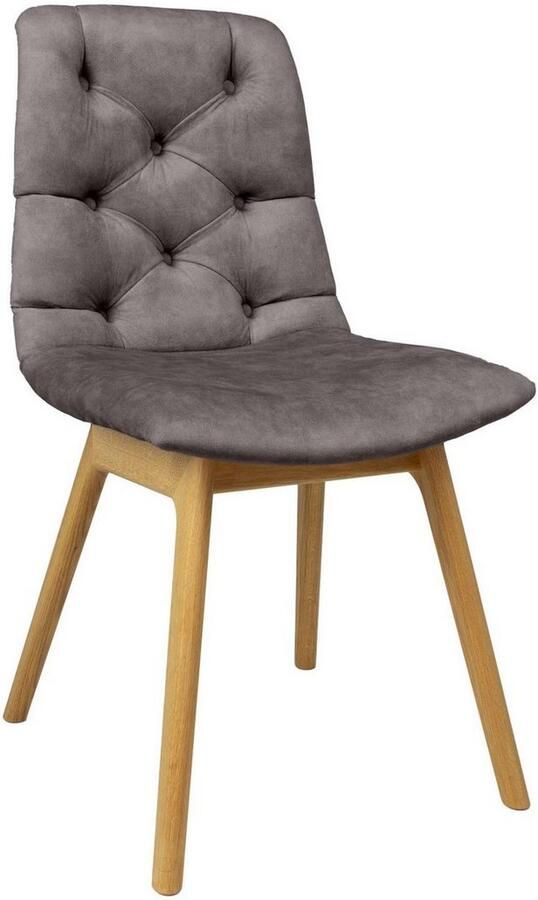 Andas Stoel met 4 poten Ramon met massief houten poten verschillende stoffen en kleuren (set 2 stuks) - Foto 2