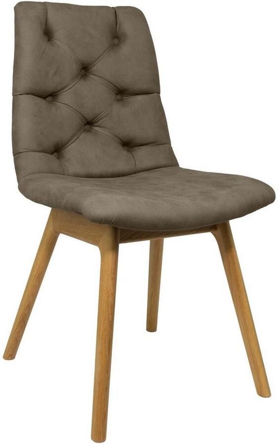 Andas Stoel met 4 poten Ramon met massief houten poten verschillende stoffen en kleuren (set 2 stuks) - Foto 2