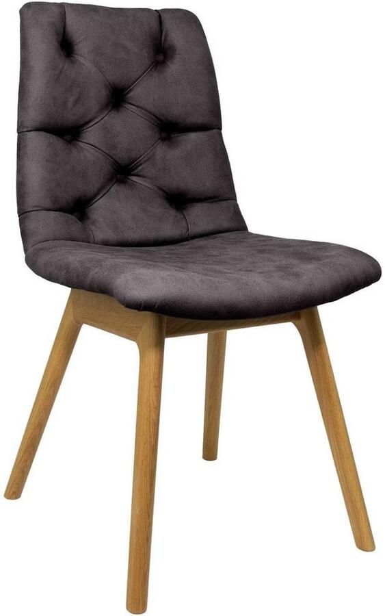 Andas Stoel met 4 poten Ramon met massief houten poten verschillende stoffen en kleuren (set 2 stuks) - Foto 2