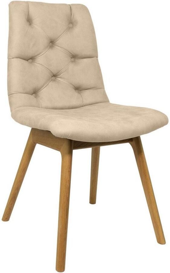 Andas Stoel met 4 poten Ramon met massief houten poten verschillende stoffen en kleuren (set 2 stuks) - Foto 2