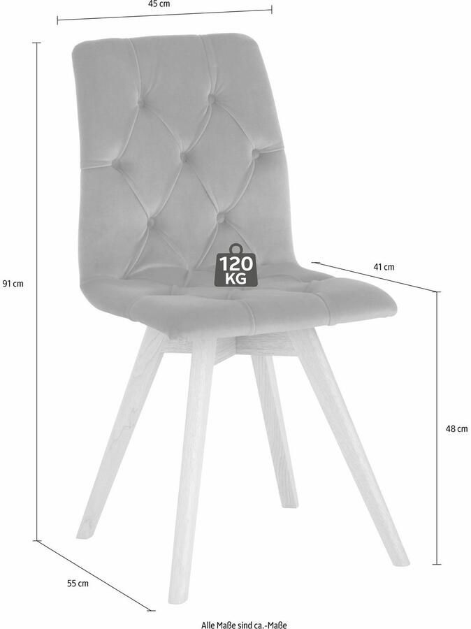 Andas Stoel met 4 poten Rania In een set van 2 4 en 6 (set)