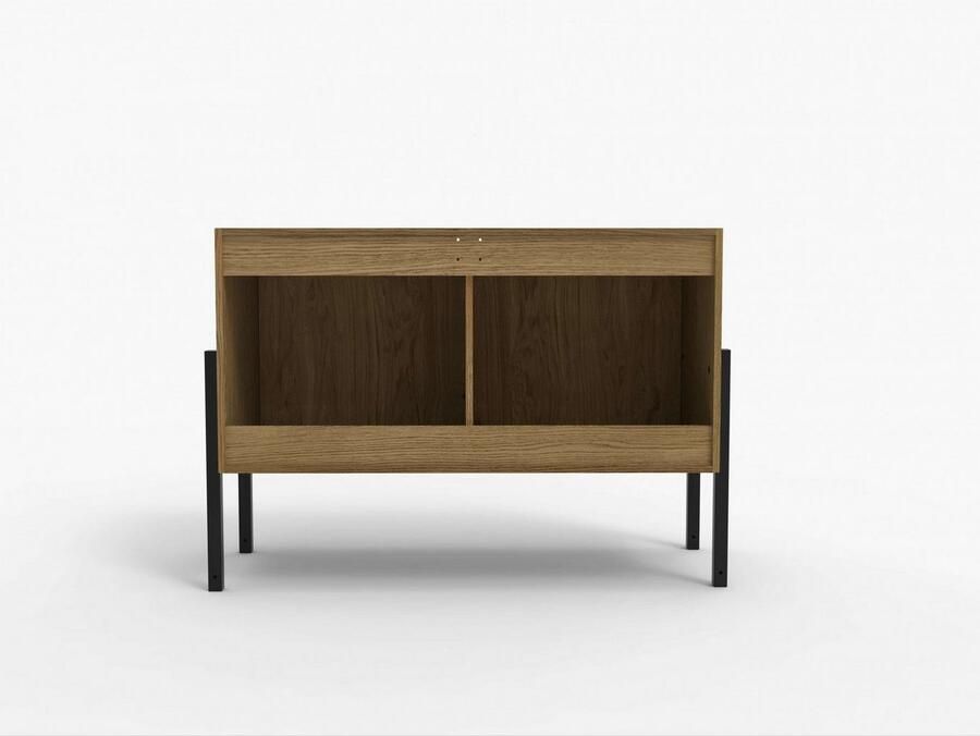 Andas Tv-meubel Finton Commode met 2 deuren kast van massief eikenhout breedte 76 cm - Foto 3
