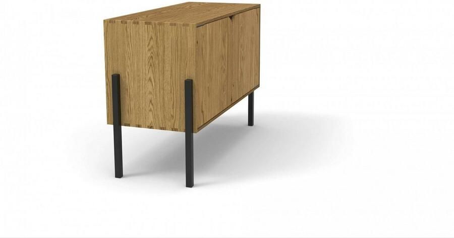 Andas Tv-meubel Finton Commode met 2 deuren kast van massief eikenhout breedte 76 cm - Foto 9