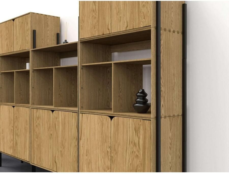 Andas Tv-meubel Finton Commode met 2 deuren kast van massief eikenhout breedte 76 cm - Foto 3