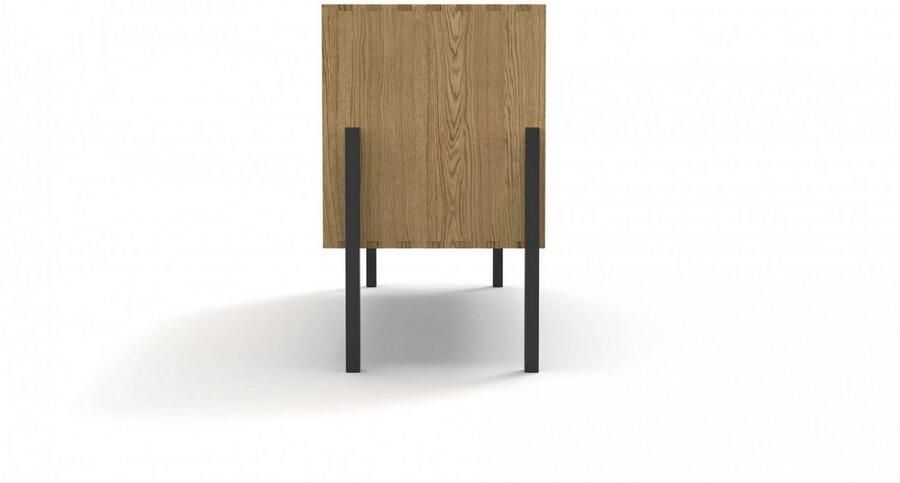 Andas Tv-meubel Finton Commode met 2 deuren kast van massief eikenhout breedte 76 cm - Foto 8