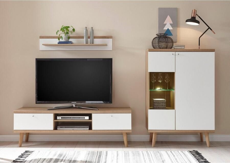 Andas Vitrinekast MERLE Scandi Design hoogte 134 cm - Foto 3