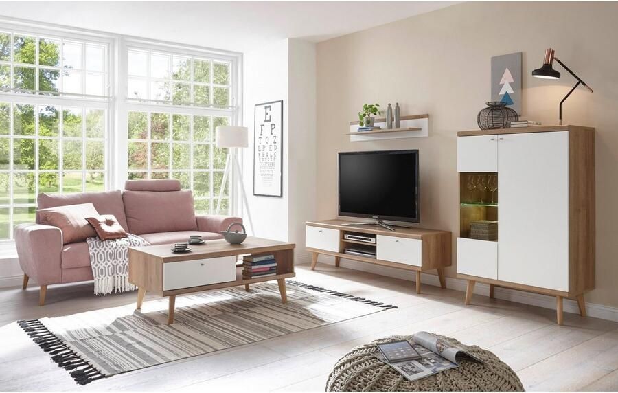 Andas Vitrinekast MERLE Scandi Design hoogte 134 cm - Foto 11
