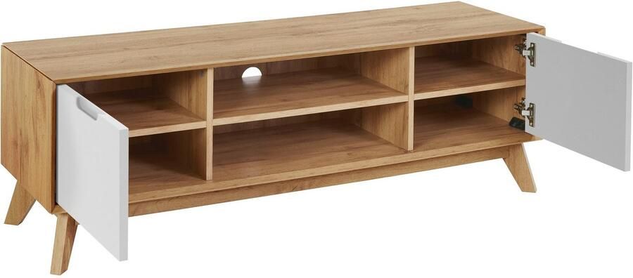 Andas Tv-meubel Pandrup Commode met 3 inlegplanken en kabeldoorvoer B:135 cm - Foto 5