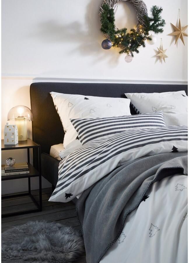 Andas Tweezijdig te gebruiken overtrekset Julie Dekbedovertrek met dennenbomen katoen winter vanaf 135x200 (2-delig) - Foto 10