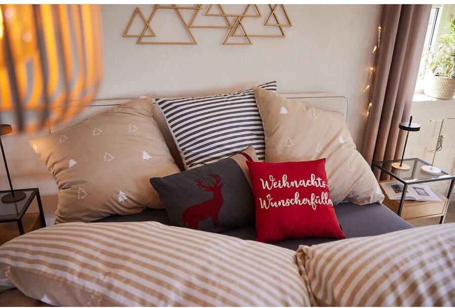 Andas Tweezijdig te gebruiken overtrekset Julie Dekbedovertrek met dennenbomen katoen winter vanaf 135x200 (2-delig) - Foto 8