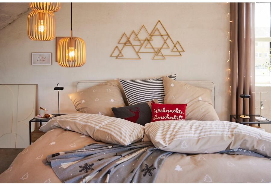 Andas Tweezijdig te gebruiken overtrekset Julie Dekbedovertrek met dennenbomen katoen winter vanaf 135x200 (2-delig) - Foto 7