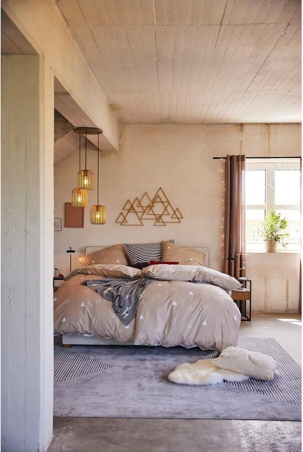 Andas Tweezijdig te gebruiken overtrekset Julie Dekbedovertrek met dennenbomen katoen winter vanaf 135x200 (2-delig) - Foto 13