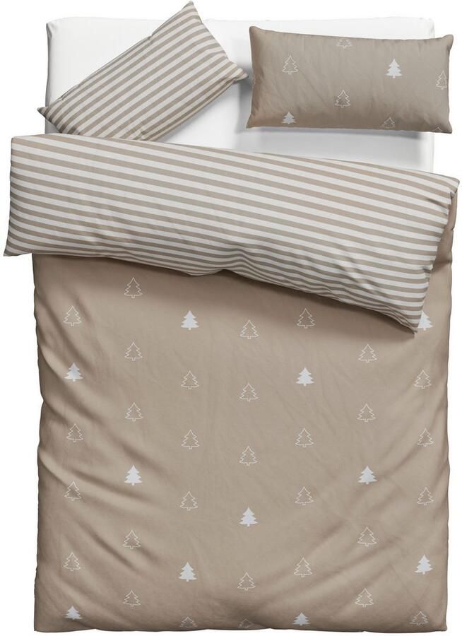 Andas Tweezijdig te gebruiken overtrekset Julie Dekbedovertrek met dennenbomen katoen winter vanaf 135x200 (2-delig) - Foto 5