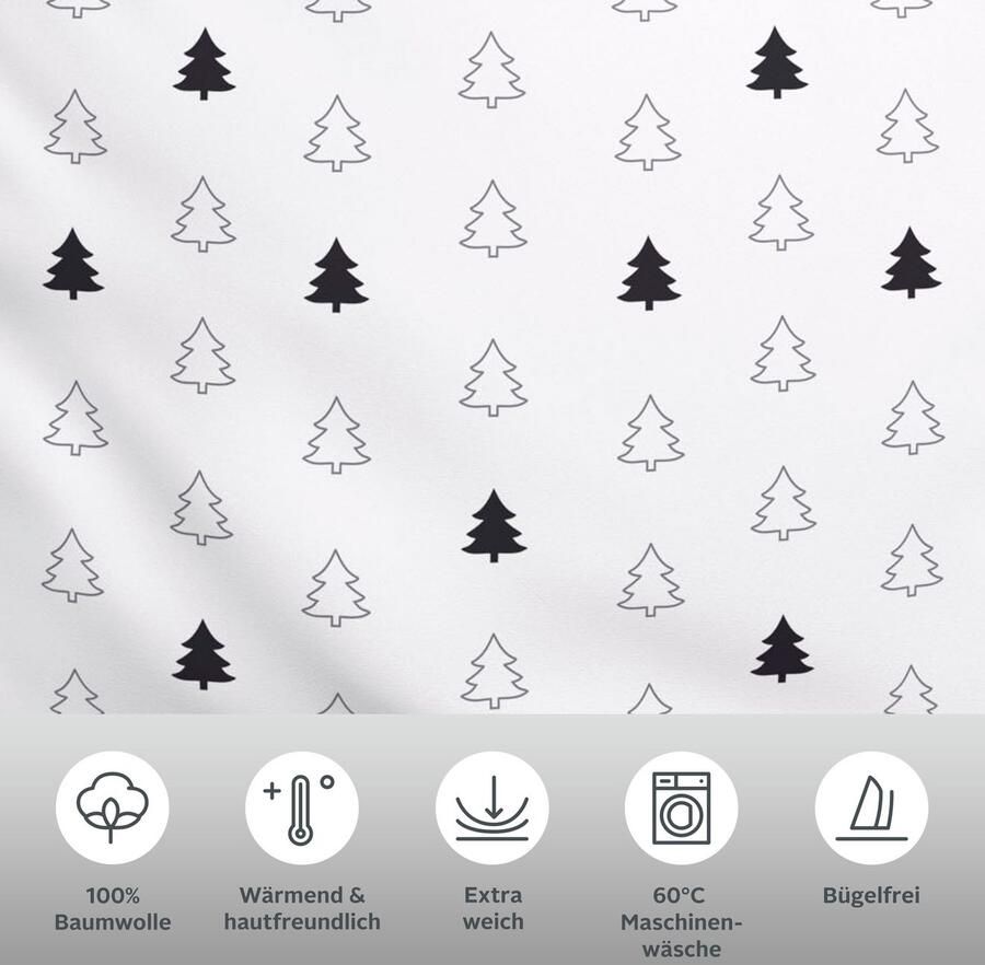 Andas Tweezijdig te gebruiken overtrekset Julie Dekbedovertrek met dennenbomen katoen winter vanaf 135x200 (2-delig) - Foto 3