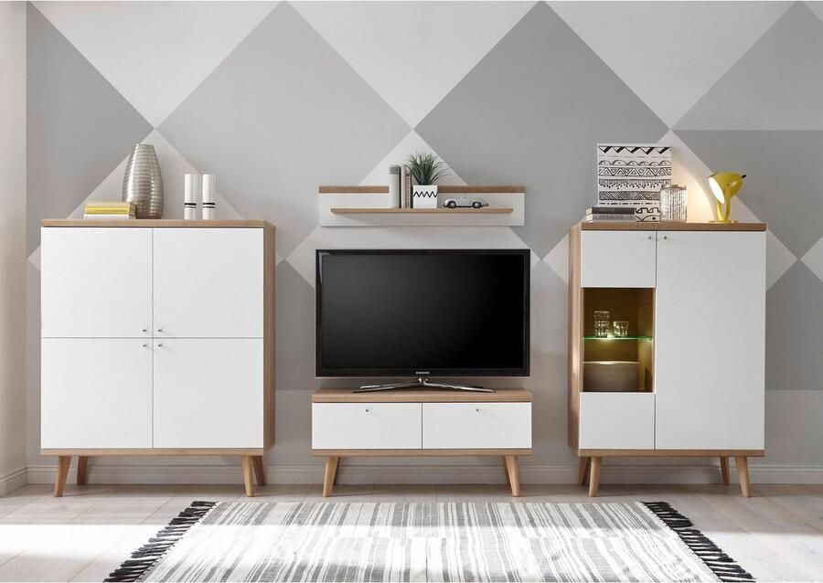 Andas Vitrinekast MERLE Scandi Design hoogte 134 cm - Foto 4
